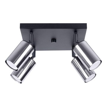 Спот WINX 4xGU10/10W/230V черен/лъскав хром