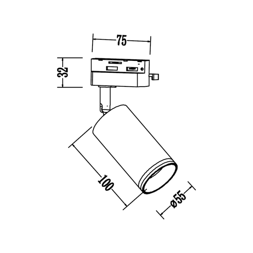 Спот за 1-фазна шинна система PIPE 1xGU10/10W/230V бял