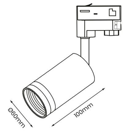 Спот за 3-фазна релсова система PIPE 1xGU10/25W/230V бял