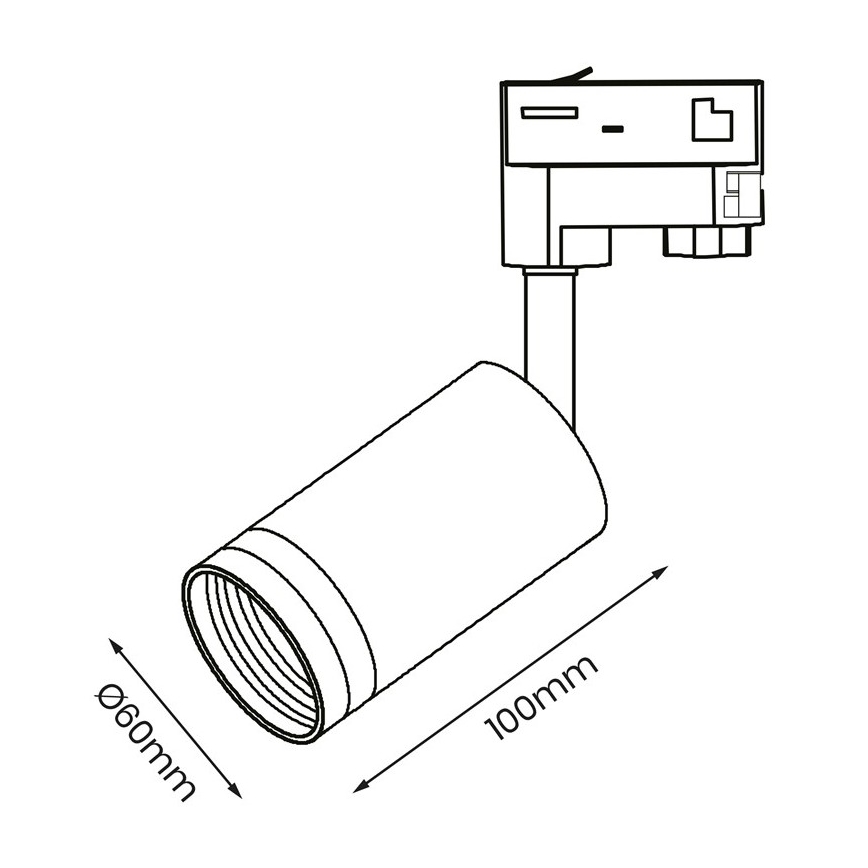 Спот за 3-фазна релсова система PIPE 1xGU10/25W/230V бял