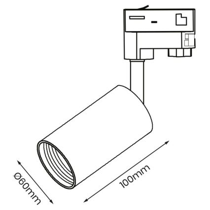 Спот за 3-фазна релсова система PIPE 1xGU10/25W/230V бял
