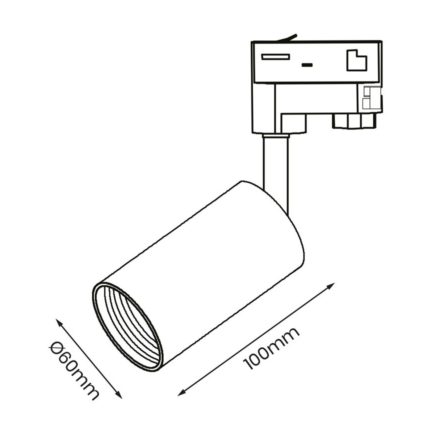 Спот за 3-фазна релсова система PIPE 1xGU10/25W/230V черен