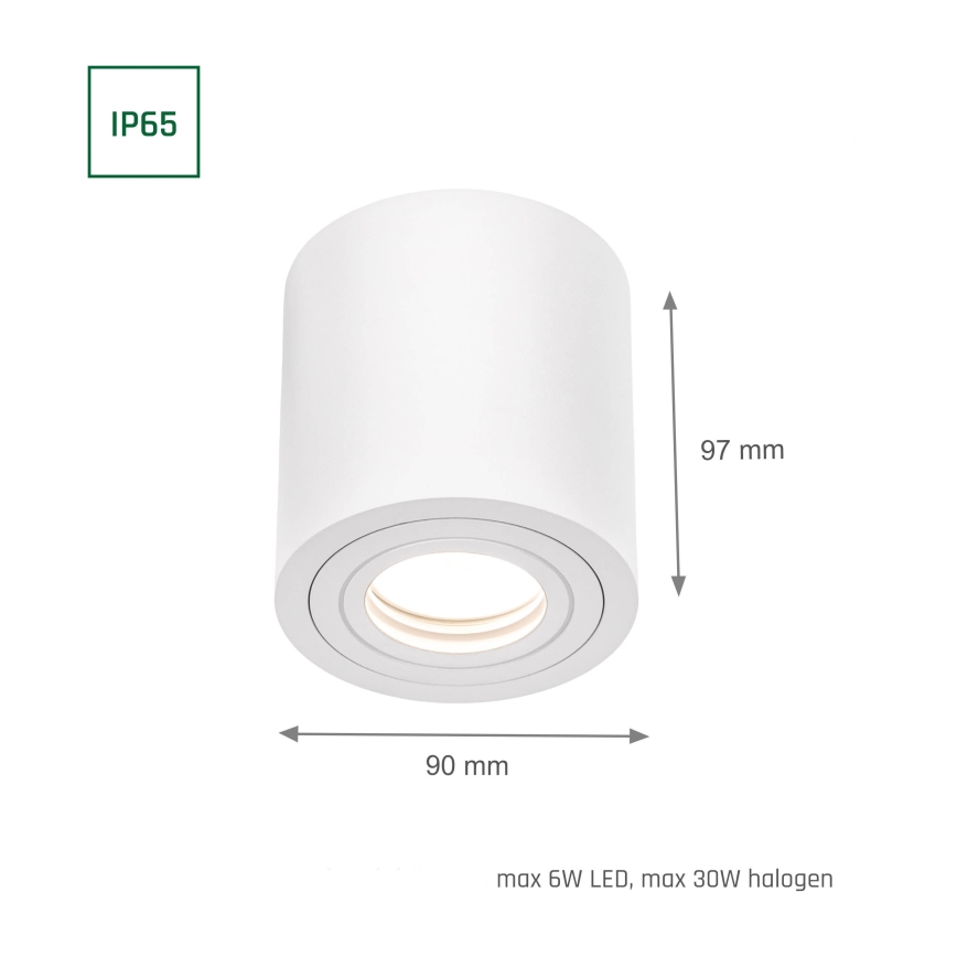 Спот за баня CHLOE 1xGU10/30W/230V IP65 кръгъл бял