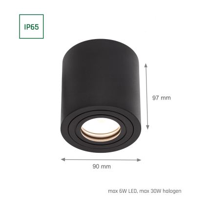 Спот за баня CHLOE 1xGU10/30W/230V IP65 кръгъл черен