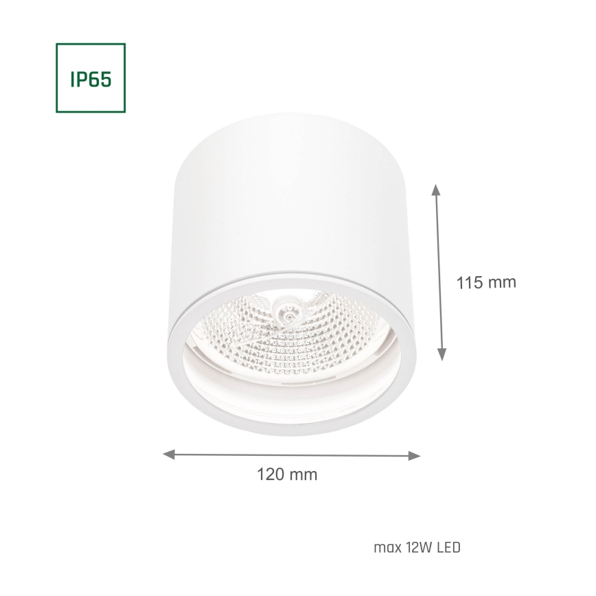 Спот за баня CHLOE AR111 1xGU10/12W/230V IP65 кръгла бял