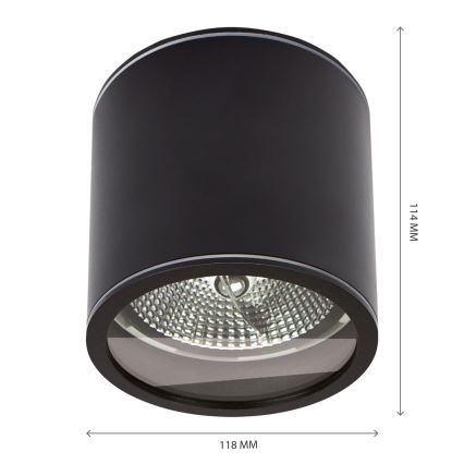 Спот за баня CHLOE AR111 1xGU10/15W/230V IP44 кръгла черен