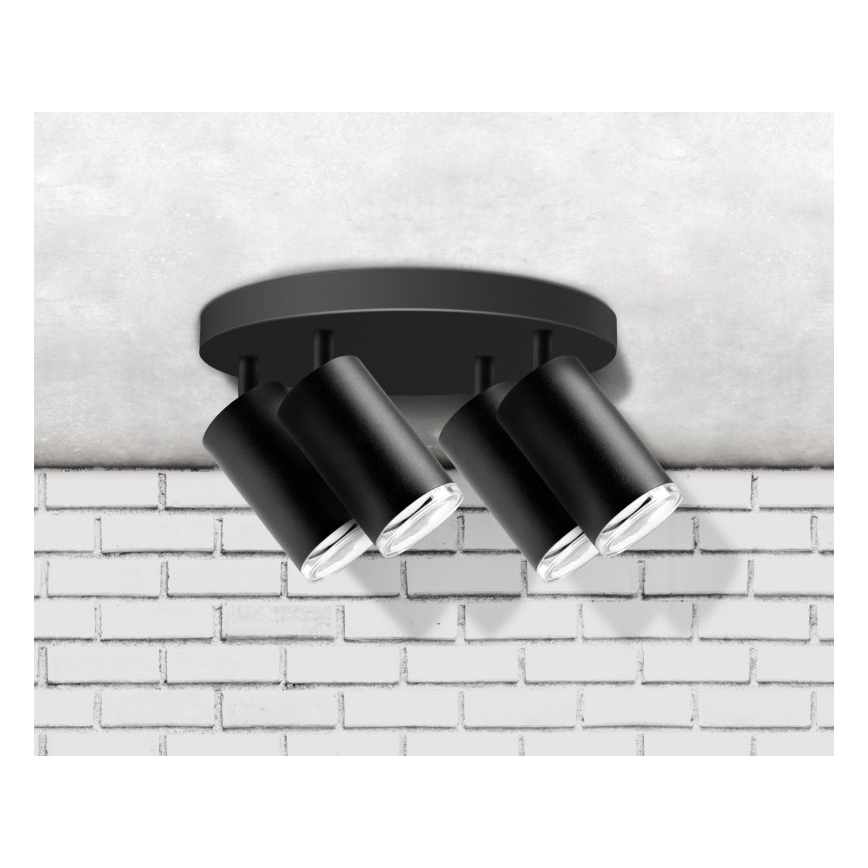 Спот за баня TURYN 4xGU10/10W/230V IP44 черен