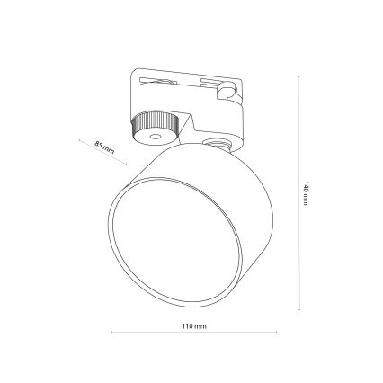 Спот за 1-фазна релсова система AVIA 1xGX53/15W/230V черен