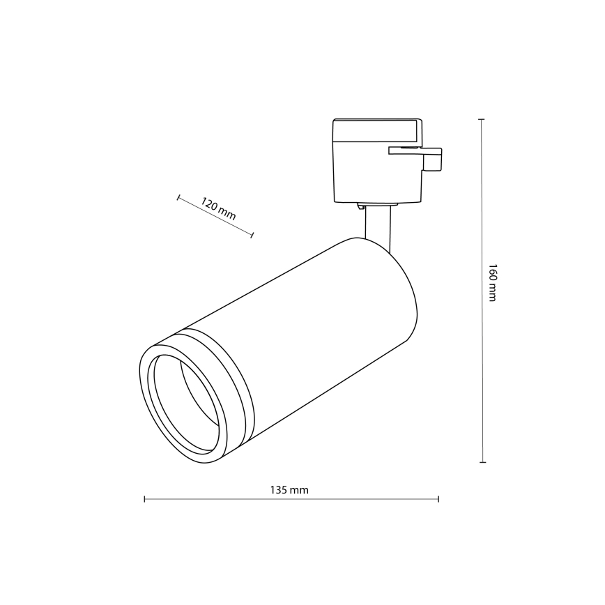 Спот за 1-фазна релсова система JET RING 1xGU10/10W/230V черен