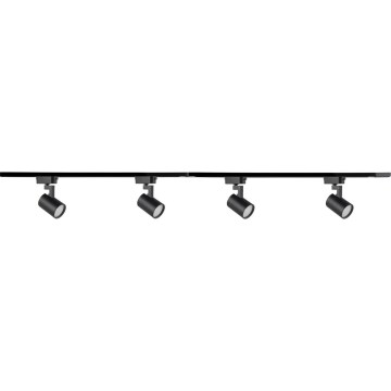 Спот за релсова система LYNX 4xGU10/10W/230V + 2 x 75 cm релсова система черен