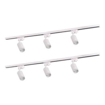 Спот за релсова система ПАРИЖ 6xGU10/10W/230V + 2x1 м релса система бял