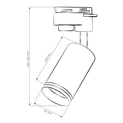 Спот за релсова система ПАРИЖ 6xGU10/10W/230V + 2x1 м релса система бял