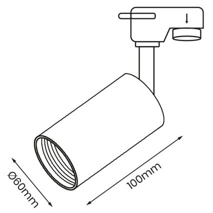 Спот за релсова система PIPE 1xGU10/25W/230V черна