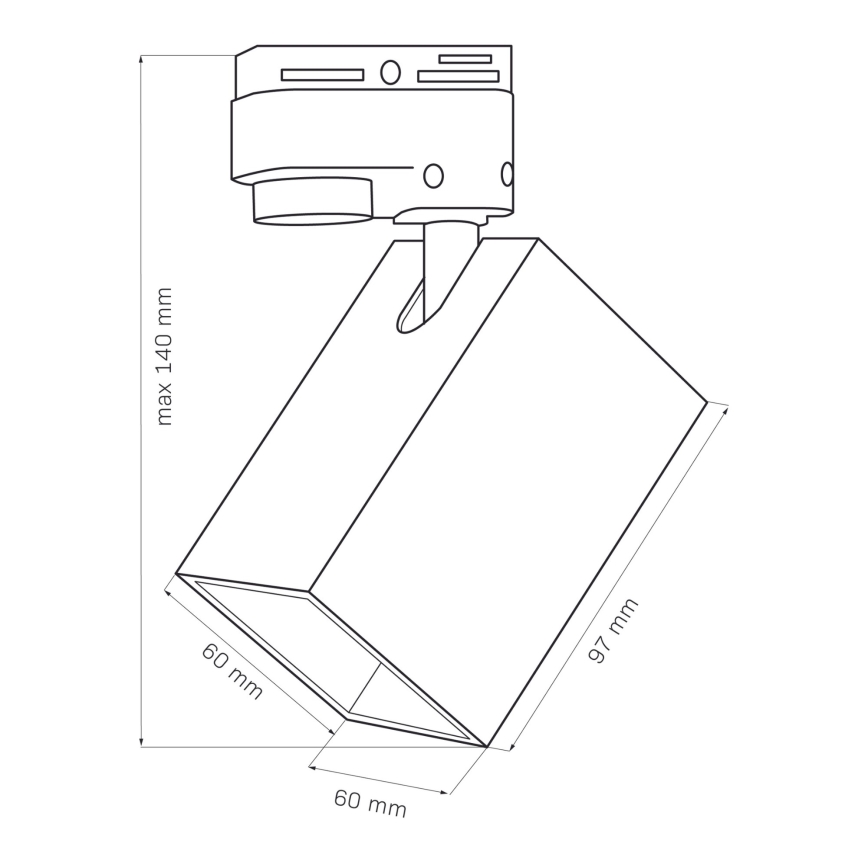 Спот за релсова система SQUARE 1xGU10/10W/230V черен