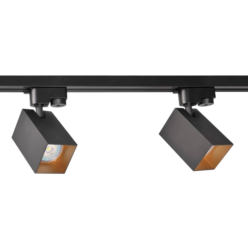 Спот за релсова система SQUARE 3xGU10/10W/230V + 1 м релса система черен