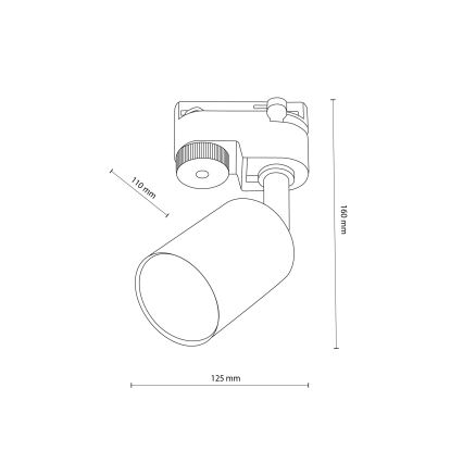Спот за релсова система TOP 1xGU10/10W/230V златист/черен