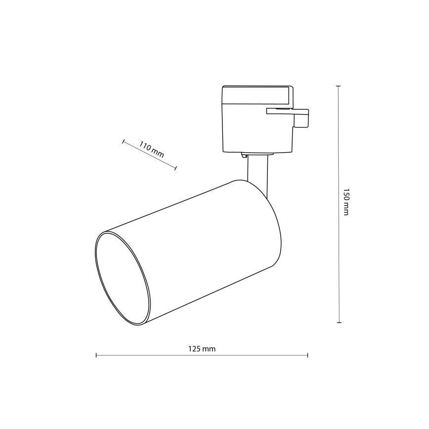 Спот за 1-фазна релсова система TRACER 1xGU10/10W/230V черен