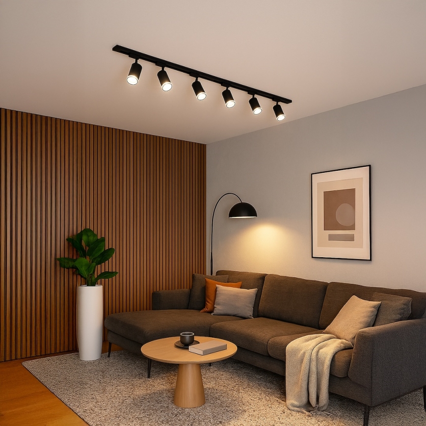 Спот за шинна система PIPE 6xGU10/10W/230V, черен