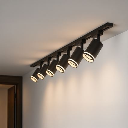 Спот за шинна система PIPE 6xGU10/10W/230V, черен