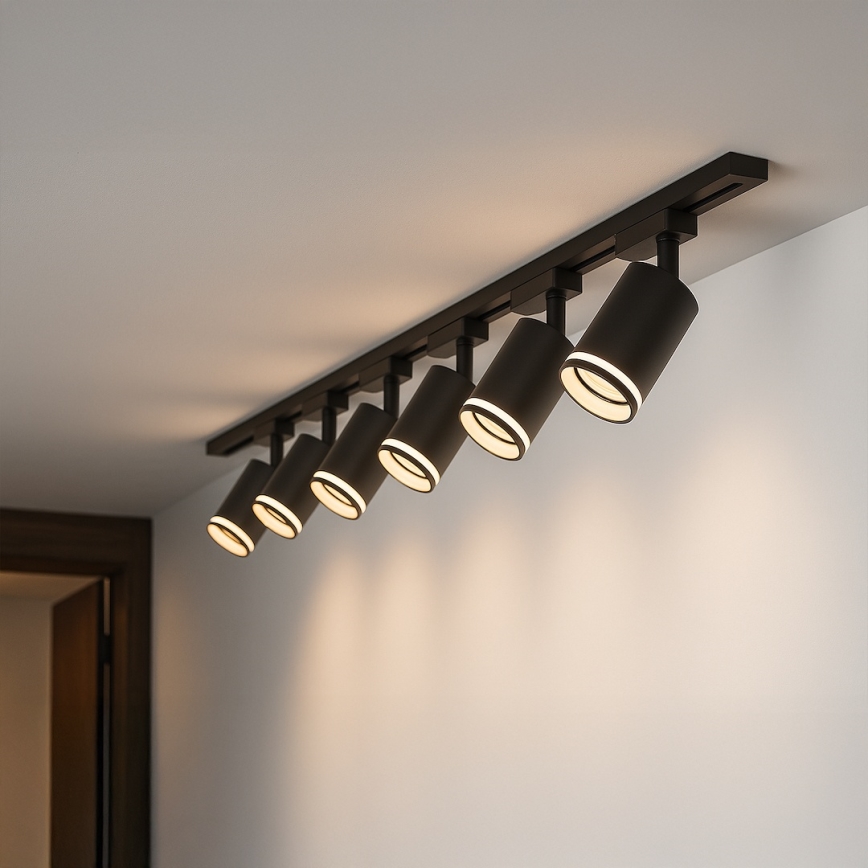 Спот за шинна система PIPE 6xGU10/10W/230V, черен