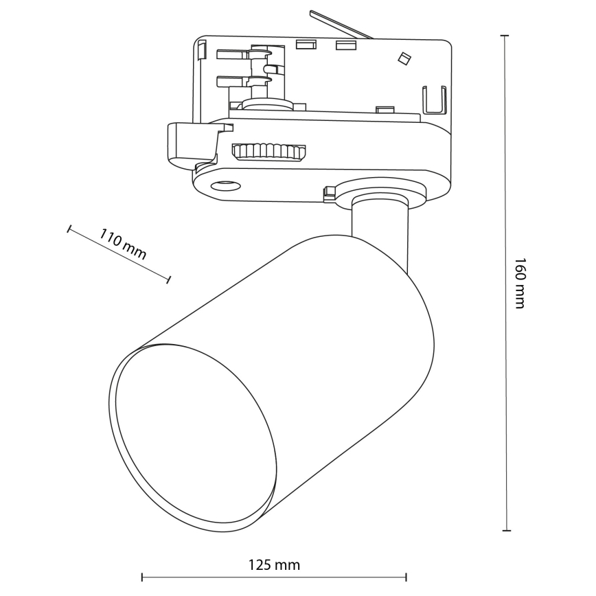Спот За трифазна релсова система TOP 1xGU10/10W/230V черен