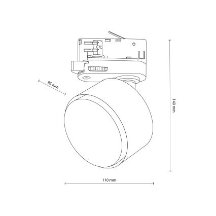Спот За трифазна релсова система TRACER 1xGX53/11W/230V черен