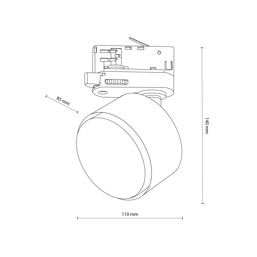 Спот За трифазна релсова система TRACER 1xGX53/11W/230V черен