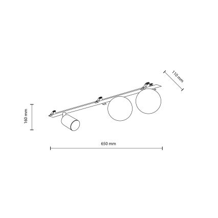 Спот за вграждане VOX 2xG9/8W/230V + 1xGU10/10W черен