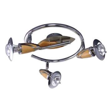 Спот ZEUS 3xE14/40W/230V каучуково дърво