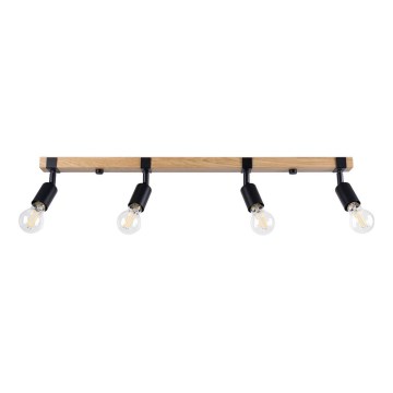 Спот ZUCA 4xE27/15W/230V черен/дъб