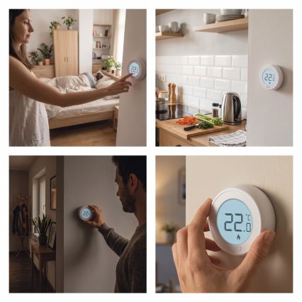 Стаен ръчен термостат 230V/6A 2xAA, бял