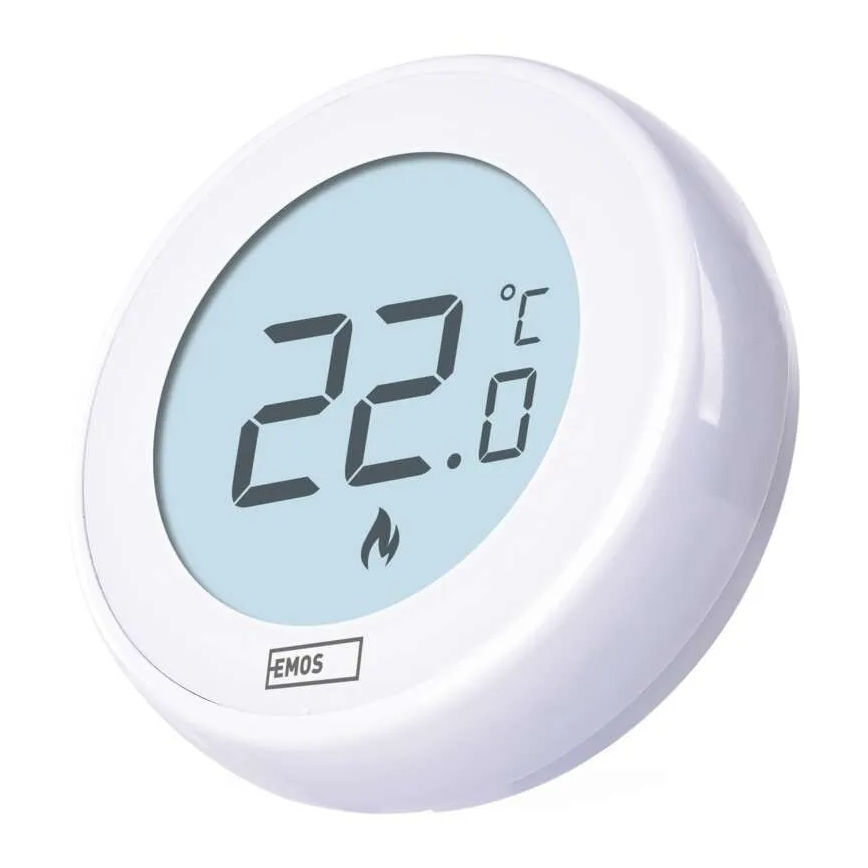 Стаен ръчен термостат 230V/6A 2xAA, бял