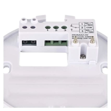 Стаен ръчен термостат 230V/6A 2xAA, бял