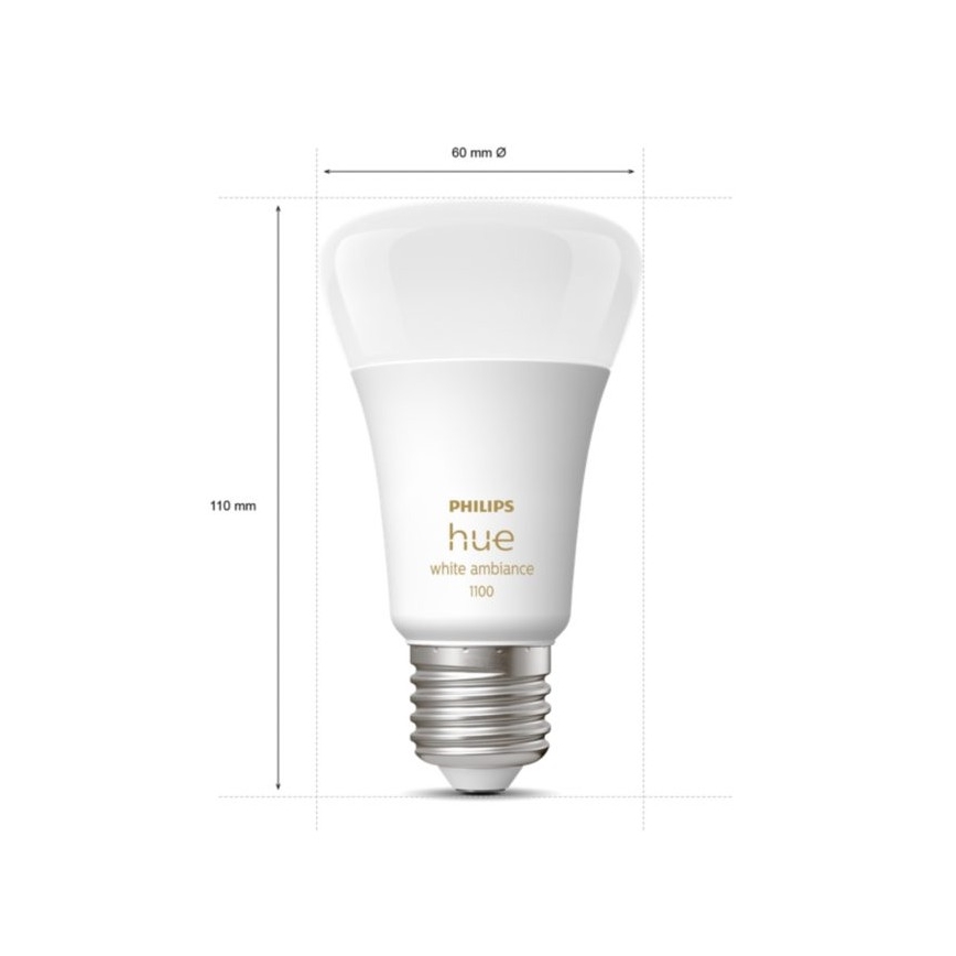 Starter kit Philips Hue White Ambiance 3xE27/11W 2200-6500K + устройство за свързване и дистанционно управление
