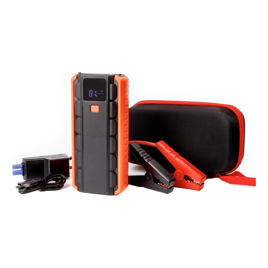 Стартерен комплект за автомобил 1000A със захранваща батерия 12000 mAh PD 10W и LED фенерче