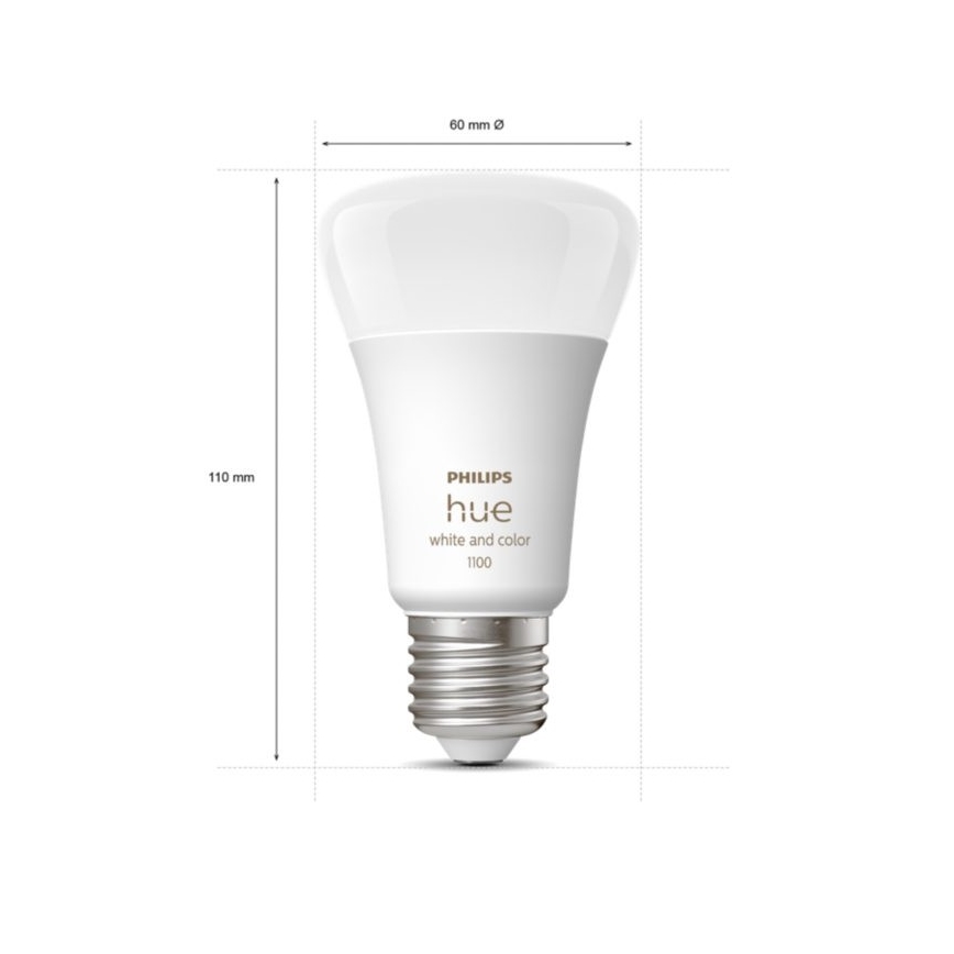 Основен комплект Philips Hue WHITE AND COLOR AMBIANCE 2xE27/9W/230V 2000-6500K + Hue bridge