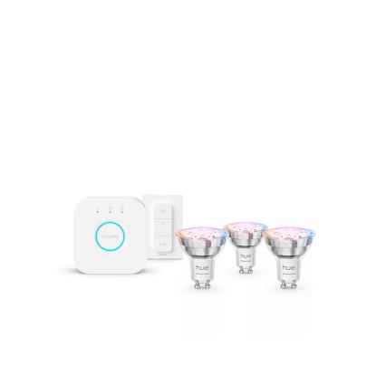 Стартов комплект Philips Hue White and Color Ambiance Essential 3xGU10/4,7W/230V 2200-6500K + Hue Bridge