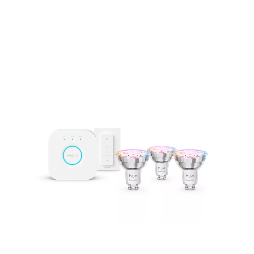 Стартов комплект Philips Hue White and Color Ambiance Essential 3xGU10/4,7W/230V 2200-6500K + Hue Bridge