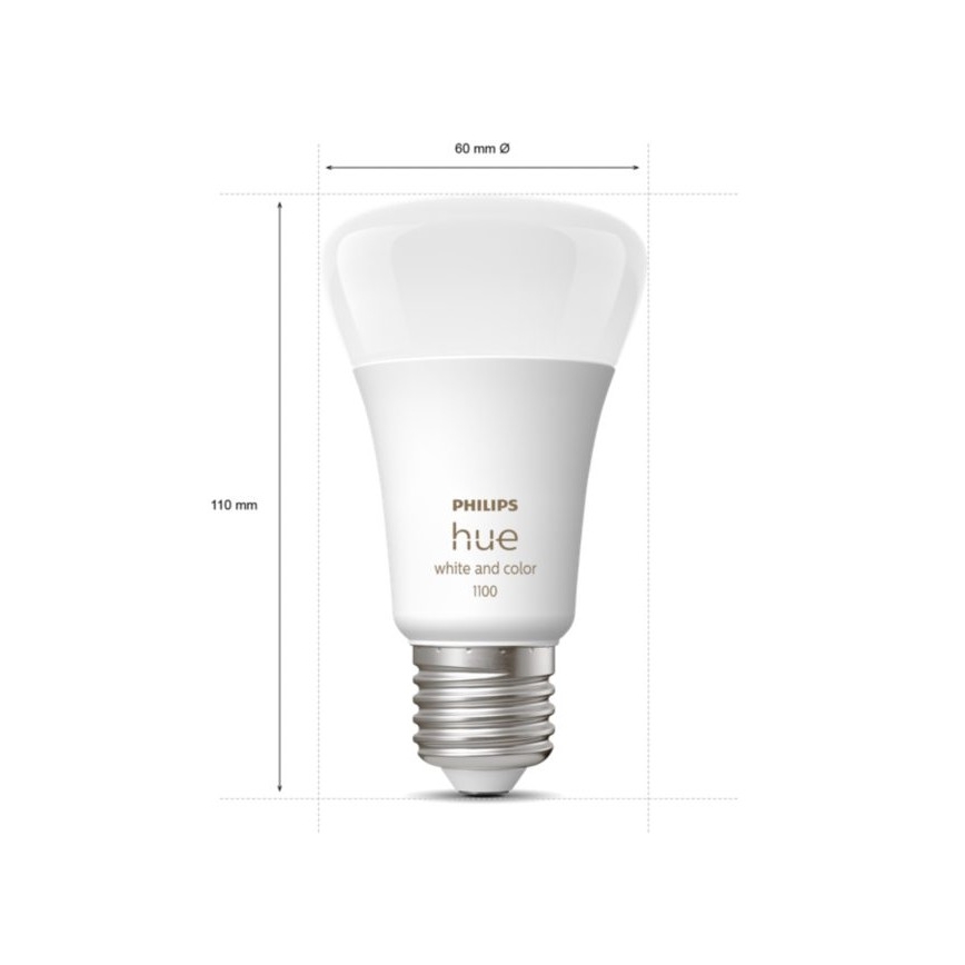 Стартов комплект Philips Hue WHITE AND COLOR AMBIANCE 3xE27/9W 2000-6500K + устройство за свързване