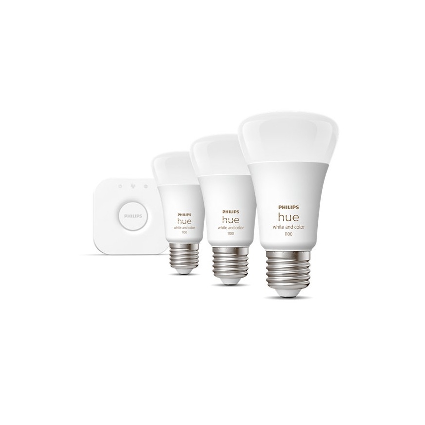 Базов комплект Philips Hue WHITE AND COLOR AMBIANCE 3xE27/9W/230V 2000-6500K + Hue Bridge