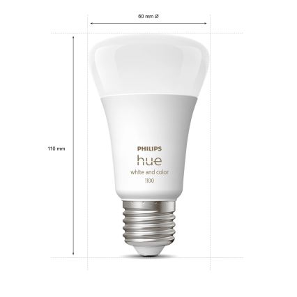 Стартов комплект Philips Hue WHITE AND COLOR AMBIANCE 2xE27/9W/230V 2200-6500K + умен контакт, Hue bridge и димерен ключ
