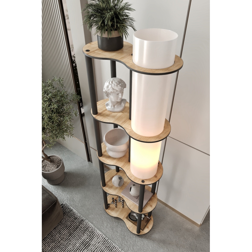 Стативна лампа с рафтове NOTO 1xE27/40W/230V бежов/черен