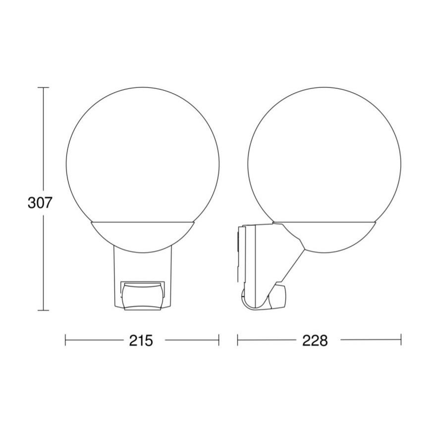 STEINEL 005535 - Екстериорен аплик със сензор L585S 1xE27/60W черен IP44