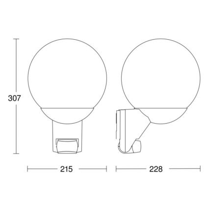 STEINEL 005917 - Екстериорен аплик със сензор L585S 1xE27/60W бял IP44
