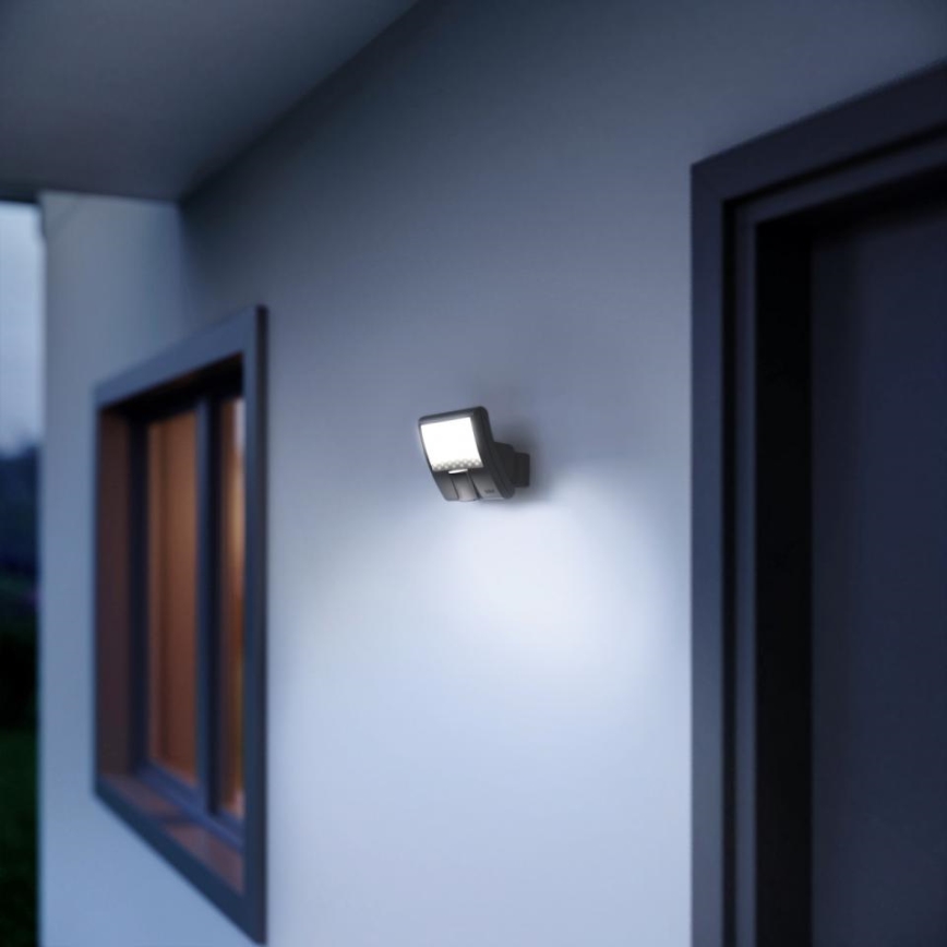 Steinel 012076 - Външна, настенна лампа с детектор XLED curved LED/10,5W/230V IP44