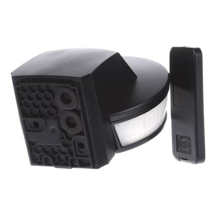 STEINEL 034979 - Екстериорен сензор за движение SenslQ S черен IP54 + дистанционно управление