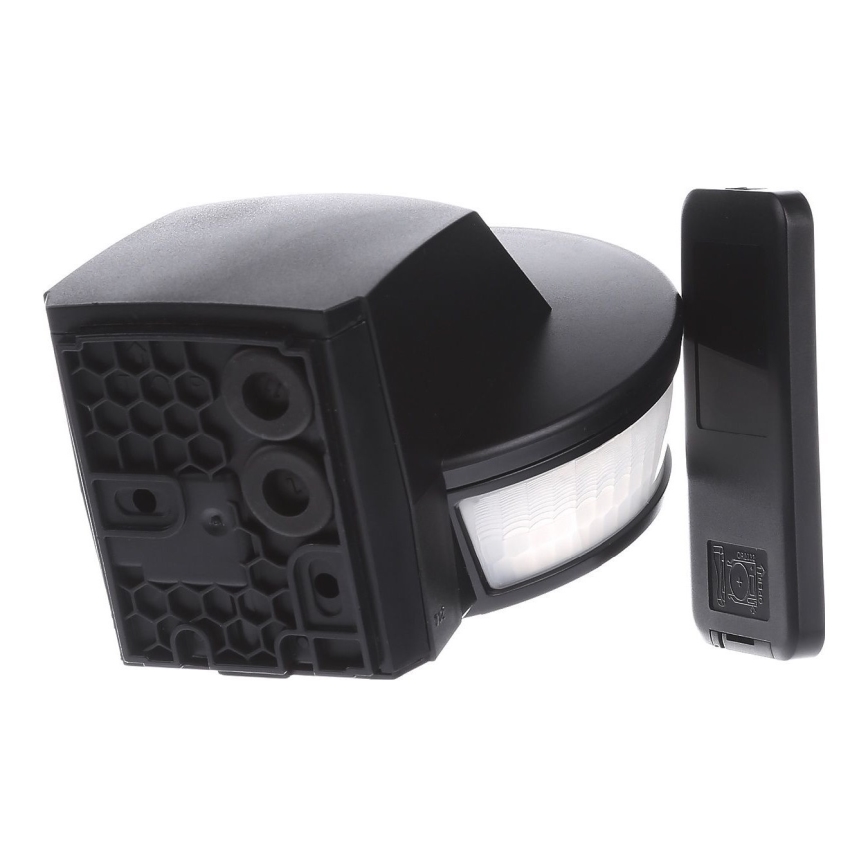 STEINEL 034979 - Екстериорен сензор за движение SenslQ S черен IP54 + дистанционно управление