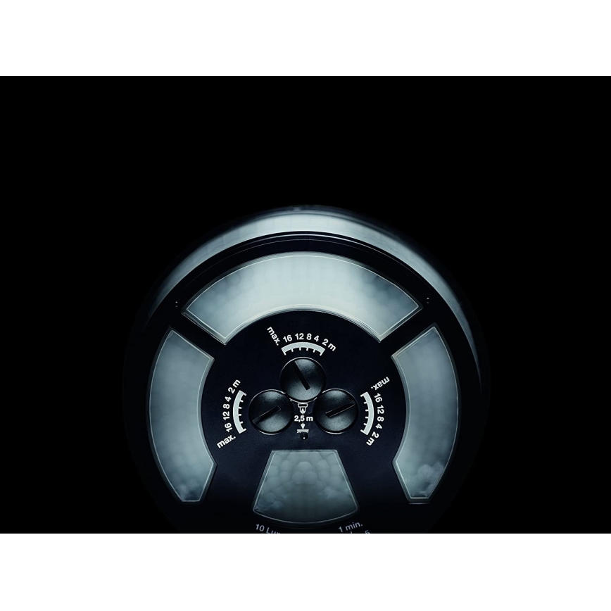 STEINEL 034979 - Екстериорен сензор за движение SenslQ S черен IP54 + дистанционно управление