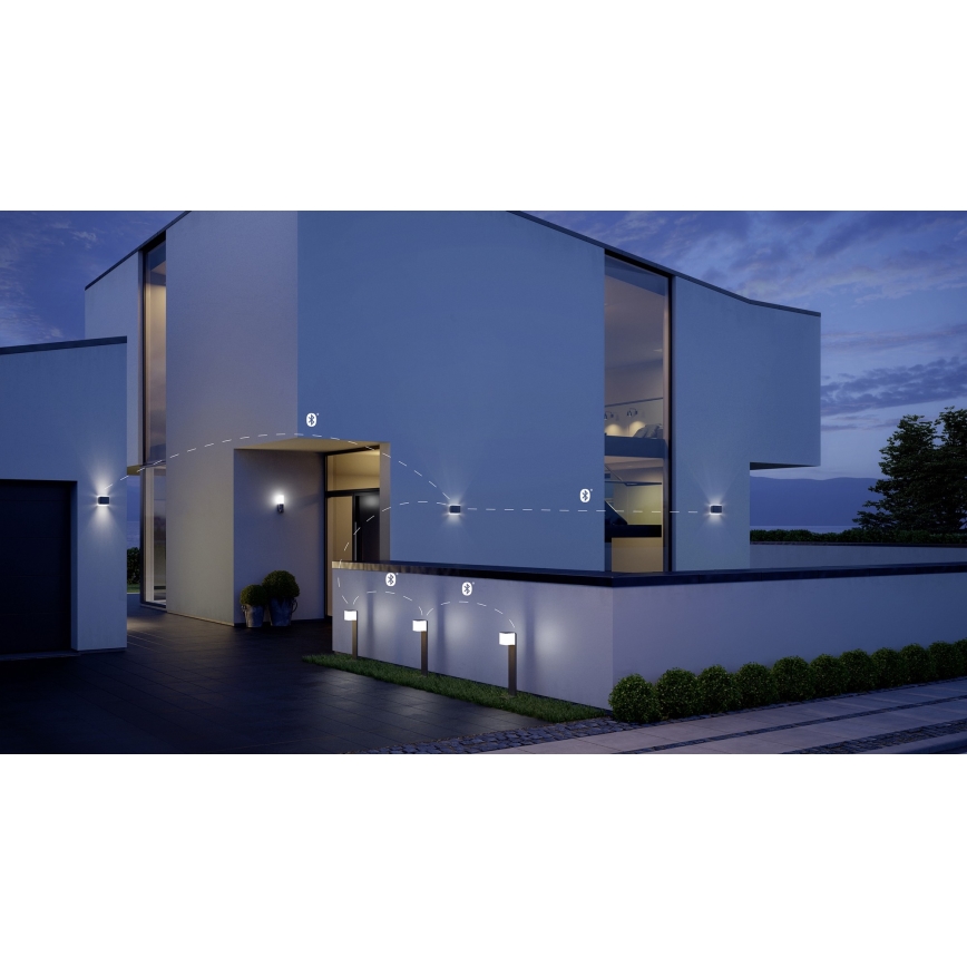 Steinel 055479 - LED Димируема екстериорна лампа със сензор CUBO LED/9,5W/230V IP44 антрацит
