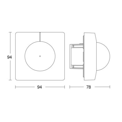 Steinel 058265 - Сензор за движение IS 345 V3 KNX квадратен бял